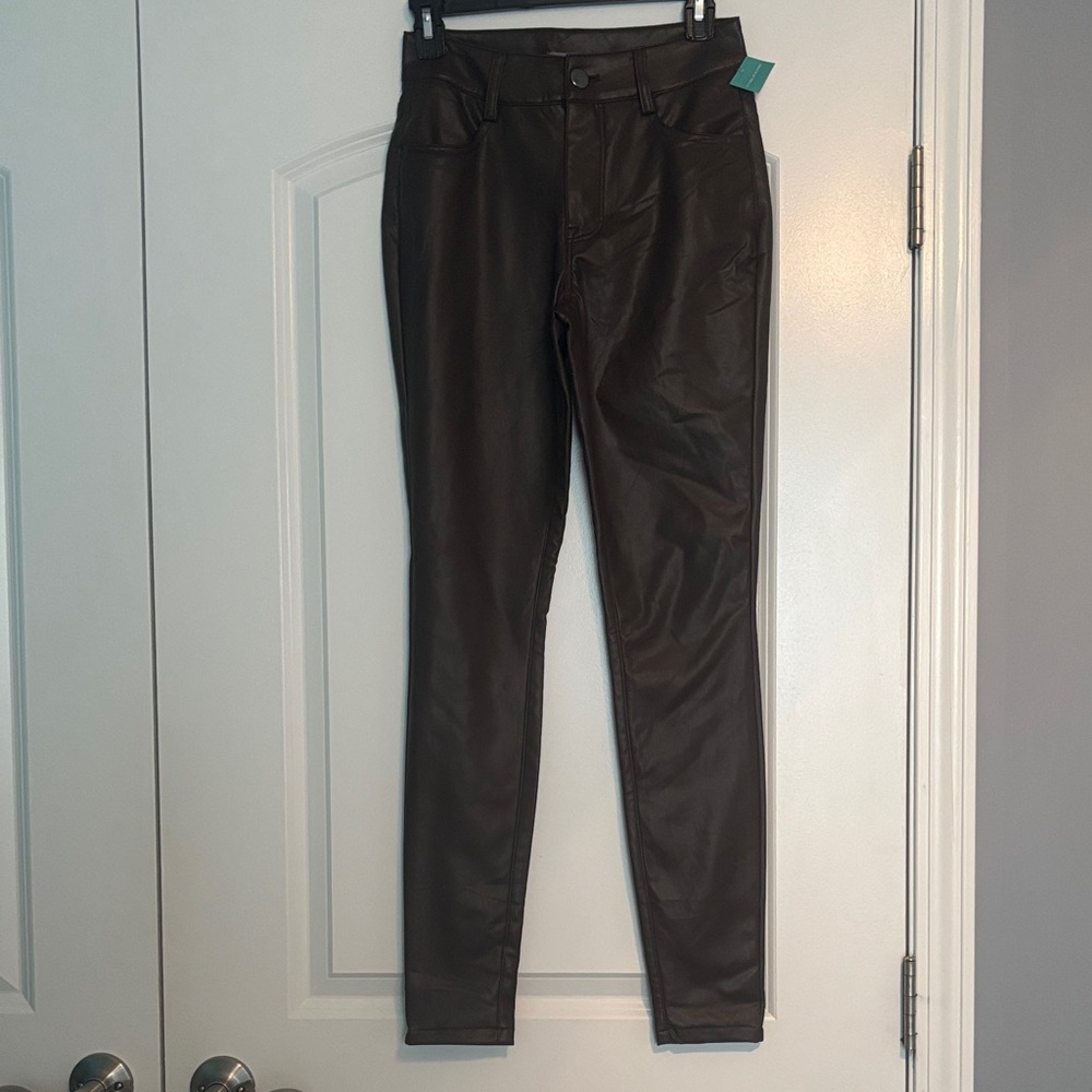 Maurices Dark Brown Faux Leather Pants